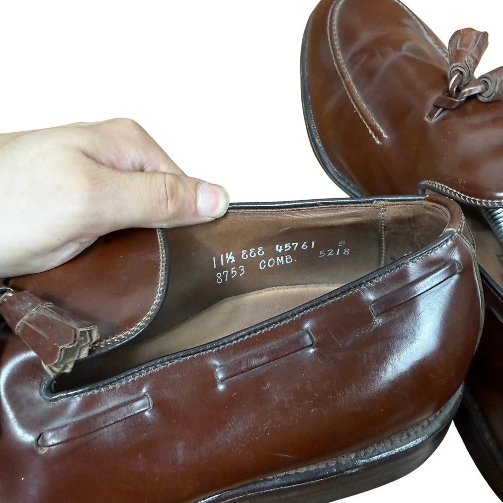 Allen Edmonds Tassel Loafers Mens 11.5 Brown Leather Dress Shoes 8753